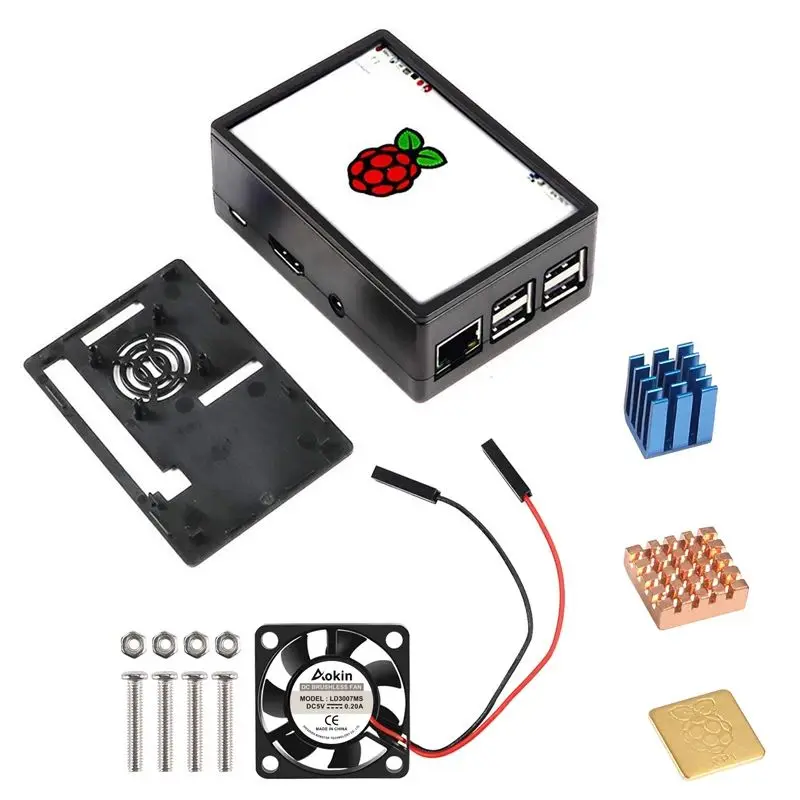 Raspberry Pi 3 с сенсорным экраном 5 дюйма + чехол из АБС пластика вентилятор радиатор