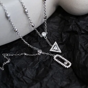 

Silver color Zircon Pin Foot Chain in Europe and America Women Simple Fashion Triangular Geometry Ankle Chain Foot Ornament
