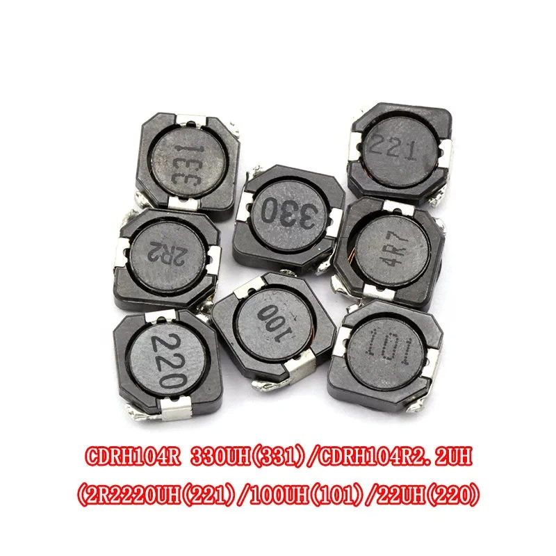 5PCS CDRH104R Inductance Wire Wound Chip Shielded Inductor 2.2/3.3/4.7/10/22/33/47/68/100/220/330UH 10*10*4M SMD Power Inductor power inductor fixed inductor smd inductor