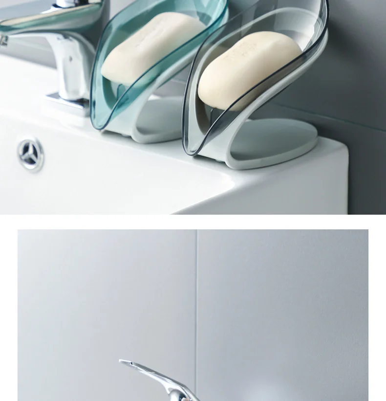 Nordic Style Soap Box Leaf-Shaped Box Water Drain Soap Holder Box Bathroom Shower Plate Tray Bathroom Supplies Bathroom Gadgets