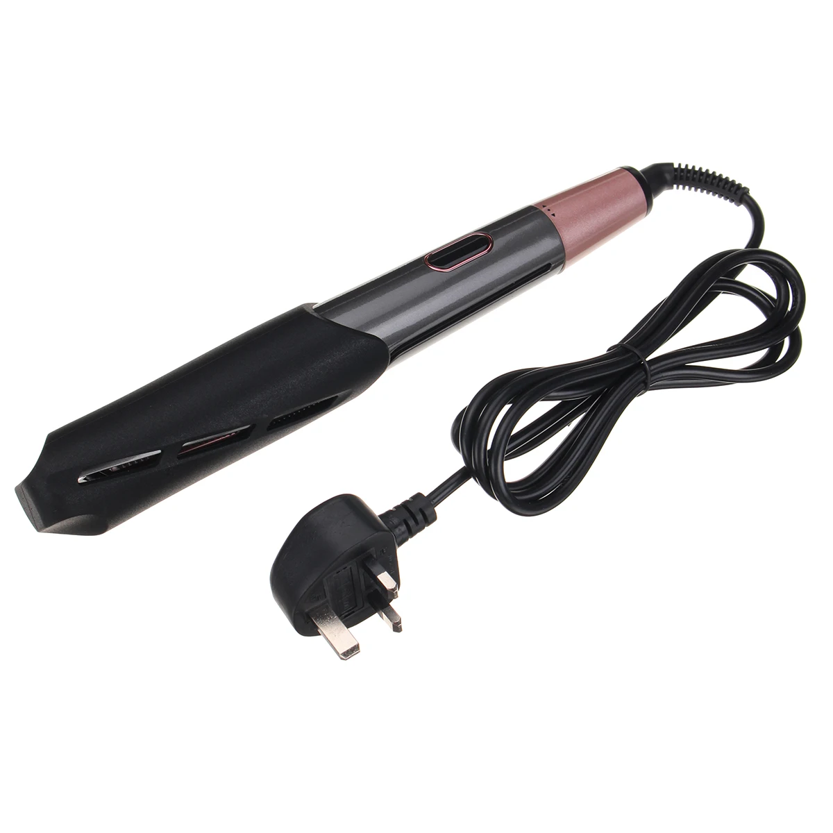 UK Plug 2 в 1, профессиональная завивка и выпрямление волос, выпрямитель для завивки волос, инструмент для завивки, вращающаяся на 360 градусов проволока с ЖК-дисплеем, температура - Цвет: UK Plug