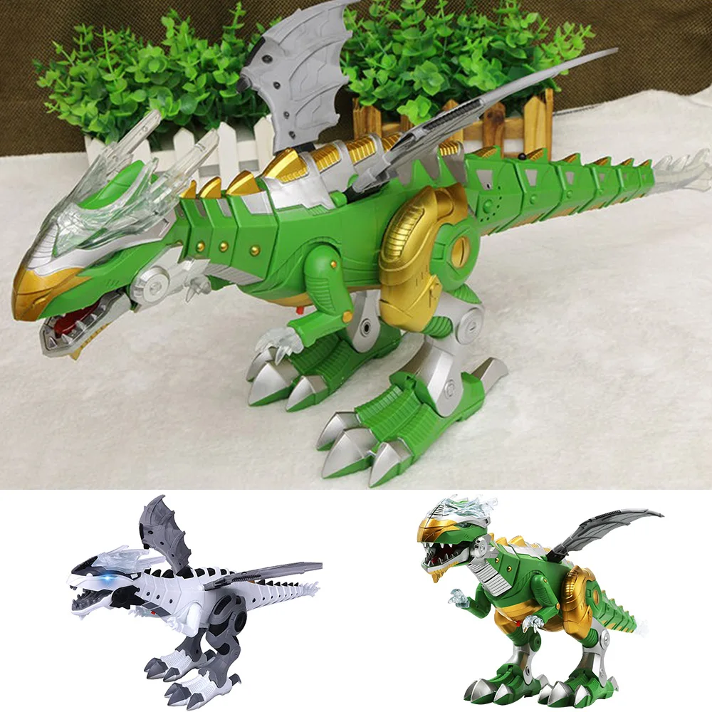 Электрический динозавр модель комплект Дети ходьба спрей качели робот игрушка животное модель тиранозавра с светильник звук игрушки для детей