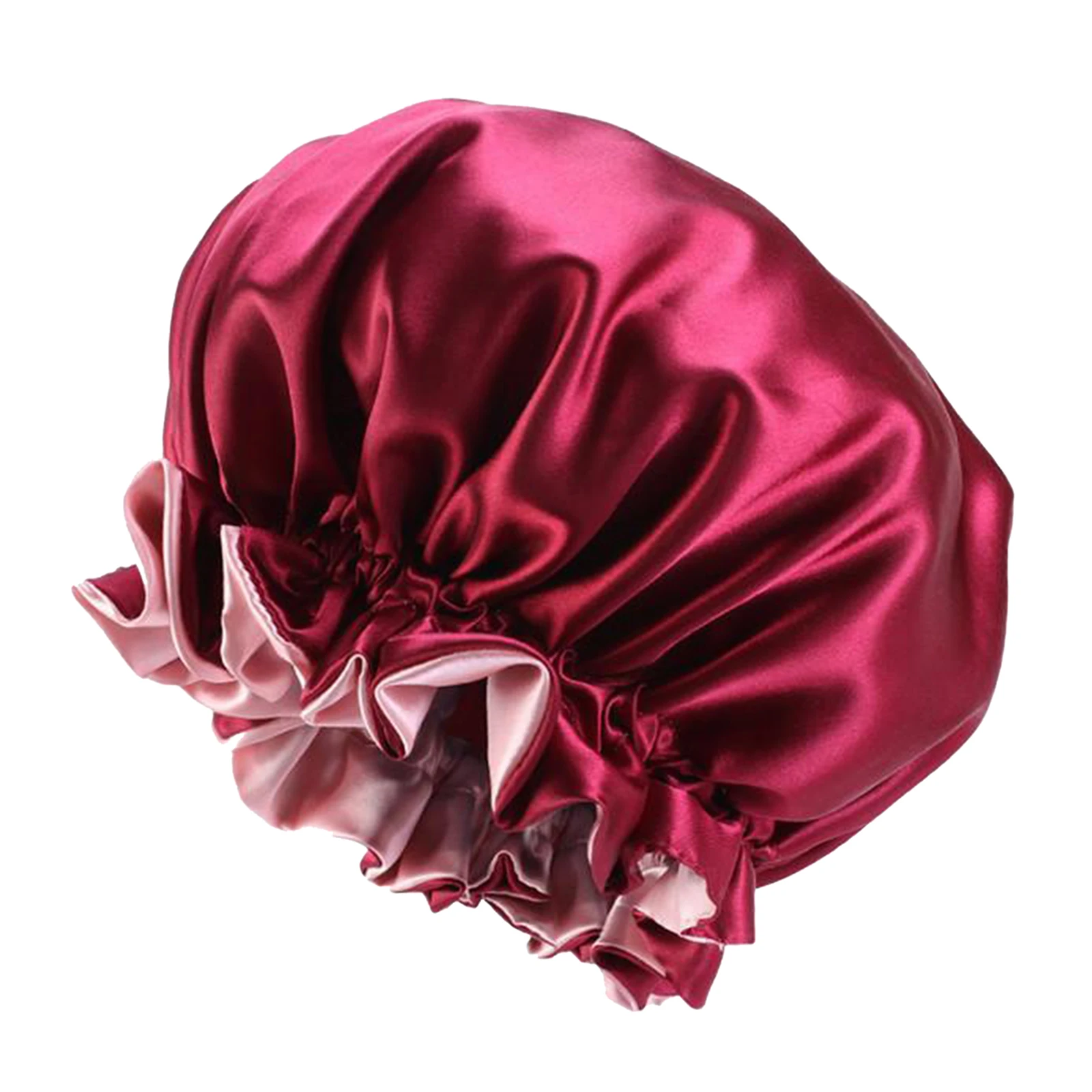 Reversible Elegant Satin Bonnet Double Layer for Doing the Housework, Also for Cancer Patient and Hair Loss People