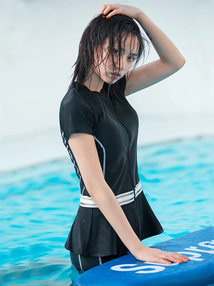 Large Size Bathing Suit Plus-sized Womenswear Size 200 Belly Covering Slimming Sports Split Type Hot Springs Conservative Shorts