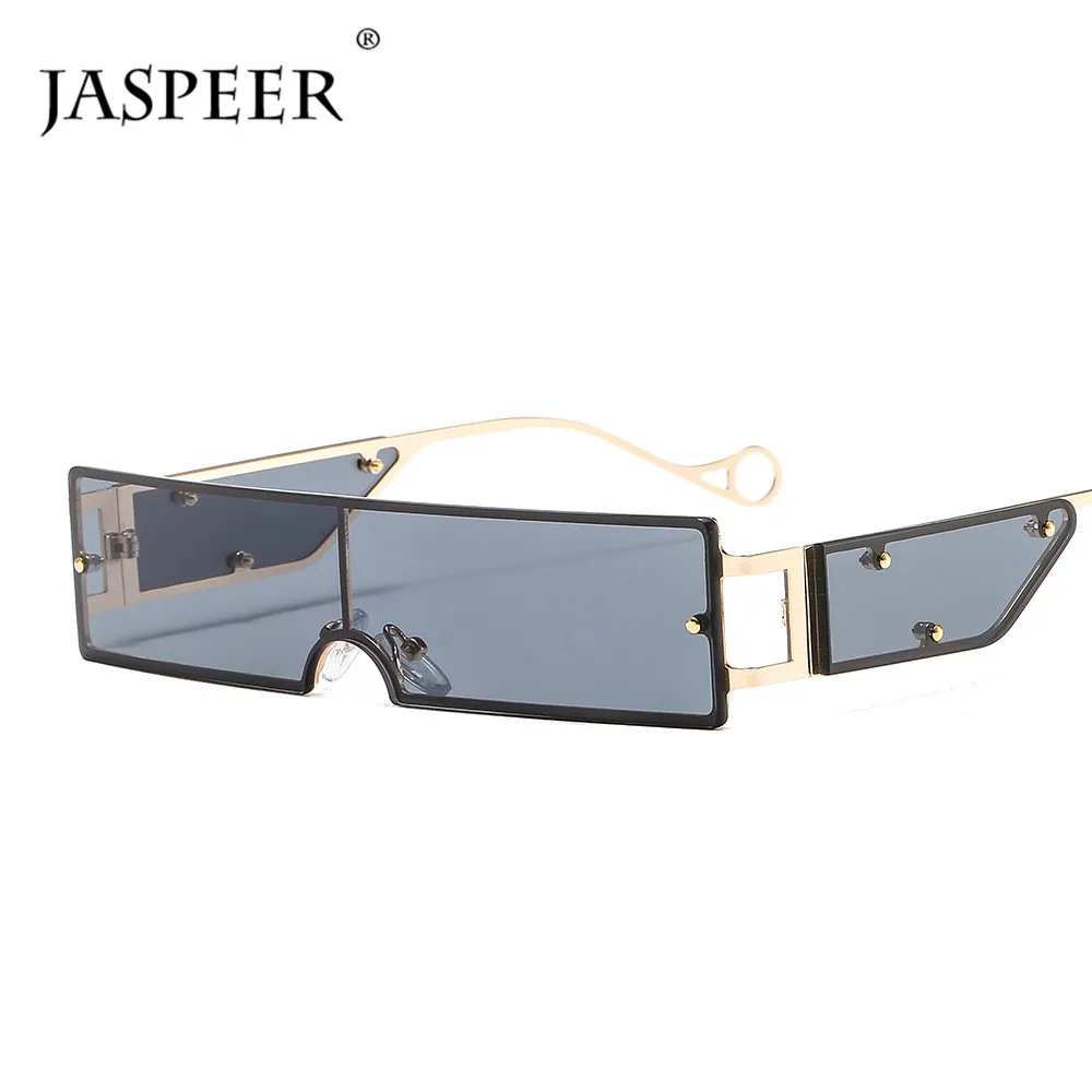 JASPEER 2020 прямоугольные солнцезащитные очки для женщин с одной накладкой сплав