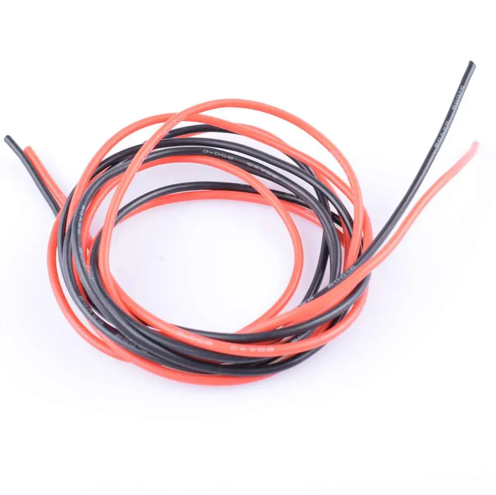 2 м/лот 10awg 12awg 14awg 16awg 18awg 20awg супер мягкий гибкий Фабричный Электрический медный силиконовый провод кабель - Цвет: 30awg