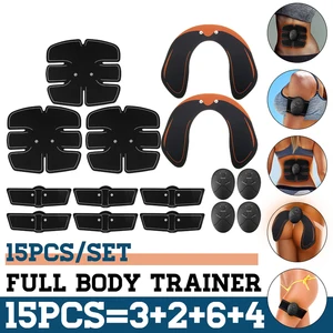 Image 1 - 15PCS/Set EMS Muscle Abdominal Trainer Smart Wireless Muscle ABS Hip Abdominal Muscle Stimulator Massage Set Weight Loss