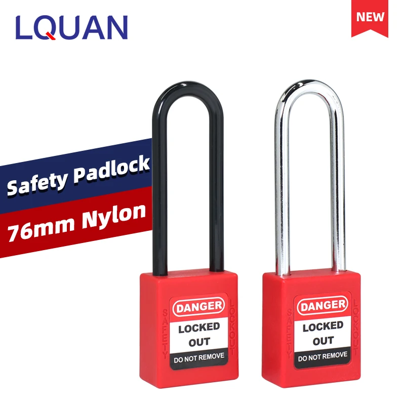 

Industrial Top Security 76mm Pad locks Steel Shackle Nylon Body Pad Locks Out
