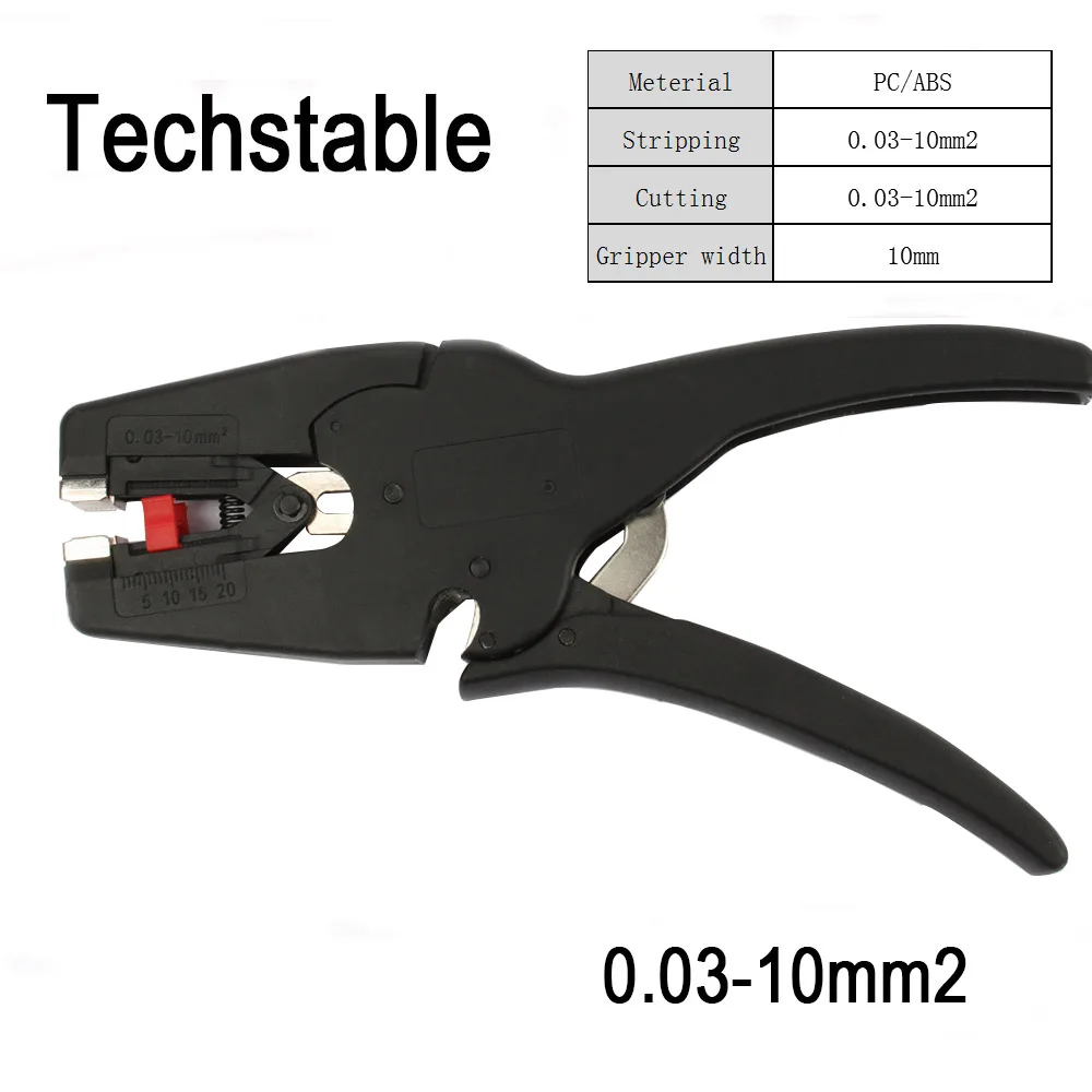 Black Self-Adjusting Pliers Insulation Stripping Wire Stripper Cutter Tool