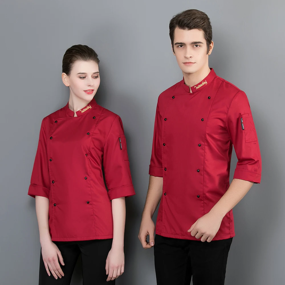 Food Service Restaurant hotel Short-sleeve Chef Uniform Unisex Kitchen Chef men Breathable Kitchen work clothes men Chef Jacket