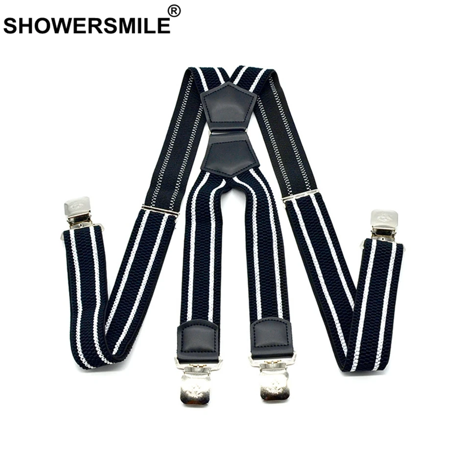 Shouresmile широкие подтяжки для мужчин Лоскутные кожаные мужские ремни брюк черные