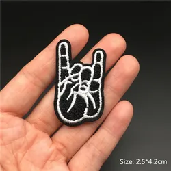 Rock Music Disco DJ Embroidered Punk Iron-On Clothing Patches - Headset & Guitar Design Appliques (Lemon yellow)