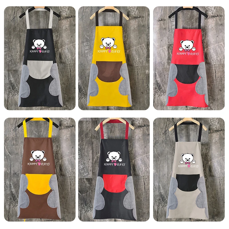 Cartoon Cooking Kitchen Apron For Woman Men Chef Waiter Cafe Shop BBQ Hairdresser Aprons Bibs Kitchen Accessory Dropshipping #15