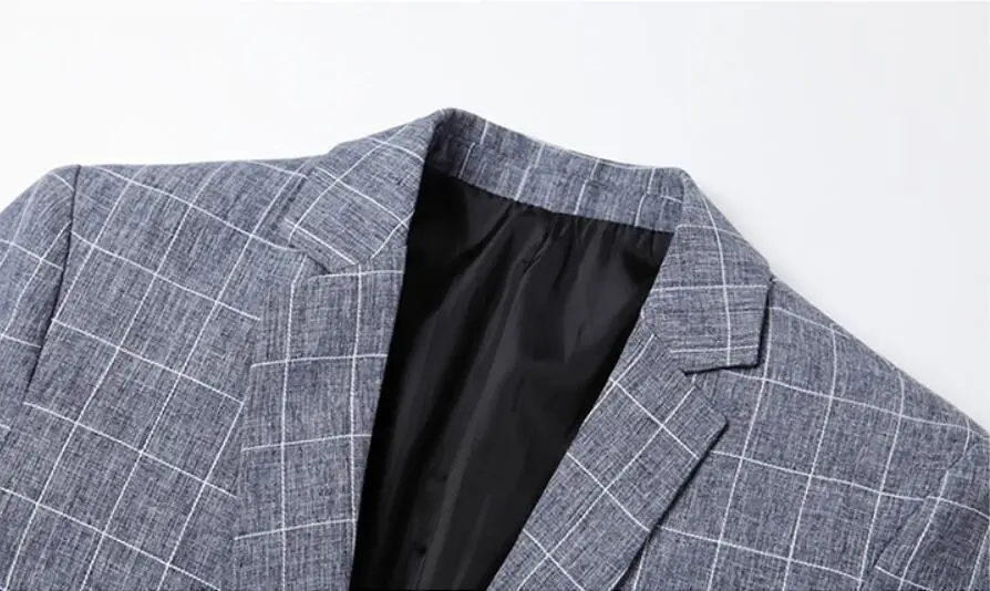 New Jacket Men's Plaid Suit Jacket Fashion Male Casual Men