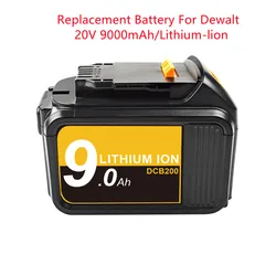Turpow 18V 9.0Ah Replacement Li-ion Battery For Dewalt DCB200 DCB184 DCB181 for DeWalt MAX XR  power tool  lithium Batteries