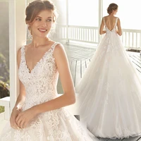 Wedding Dress 2024 Luxury Sexy V-neck Court Train Backless Ball Gown Princess Backless Wedding Dresses Custom Size Customized 1