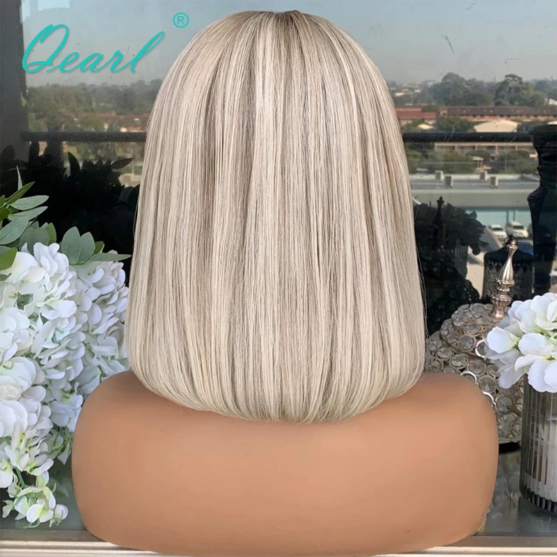 RHAH Echthaarperücke – Platinblond, 30,5 Cm, Spitzenfront Mit Babyhaar, Vorgeflockt, Für Frauen