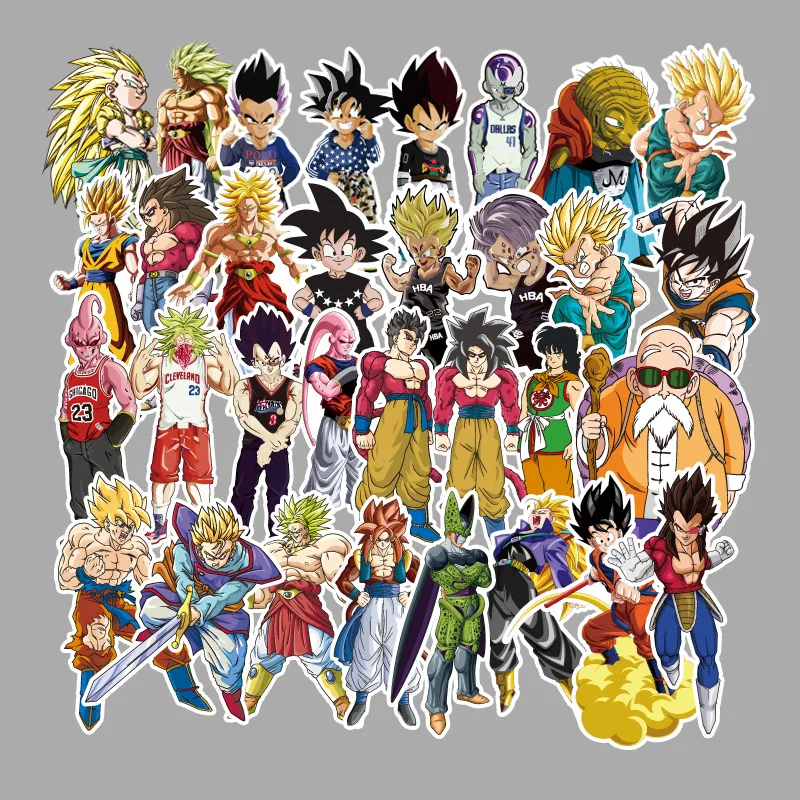 

100Pcs/lot Anime Dragon Ball Stickers Super Saiyan Goku Stickers Decal for Snowboard Luggage Car Fridge Laptop Moto DIY Sticker