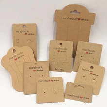 

50pcs Kraft Paper Handmade With Love DIY Jewelry Accessories Card for Necklace Earring Hairpin Pendant Displays Cards