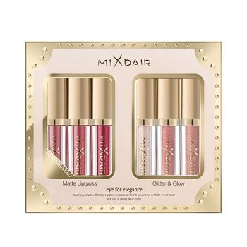 

6Pcs Liquid Makeup Lip Gloss Set Lipstick Kits Matte+Highlight Long Lasting Waterproof Glitter Lipgloss Wholesale