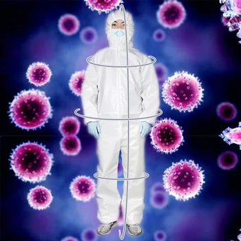 

180cm Non-Woven Disposable Protective Clothing Suit Siamese Anti-epidemic Anti-static Protection Suit Clothes Coverall Security