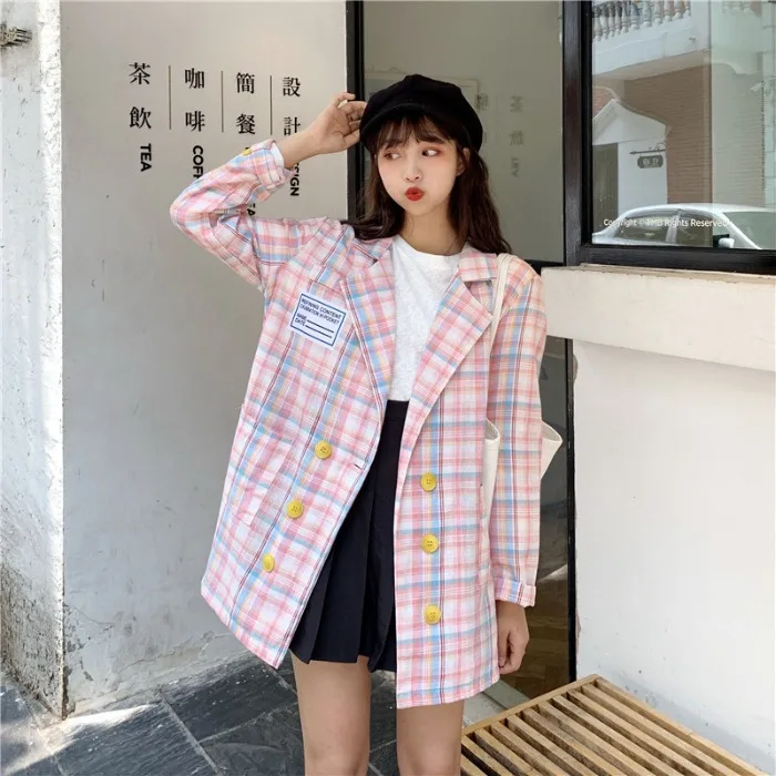 

Photo Shoot Net Price ~ Early Autumn New Style Retro CHIC Color Plaid by Age Western Style Suit Jacket Women's