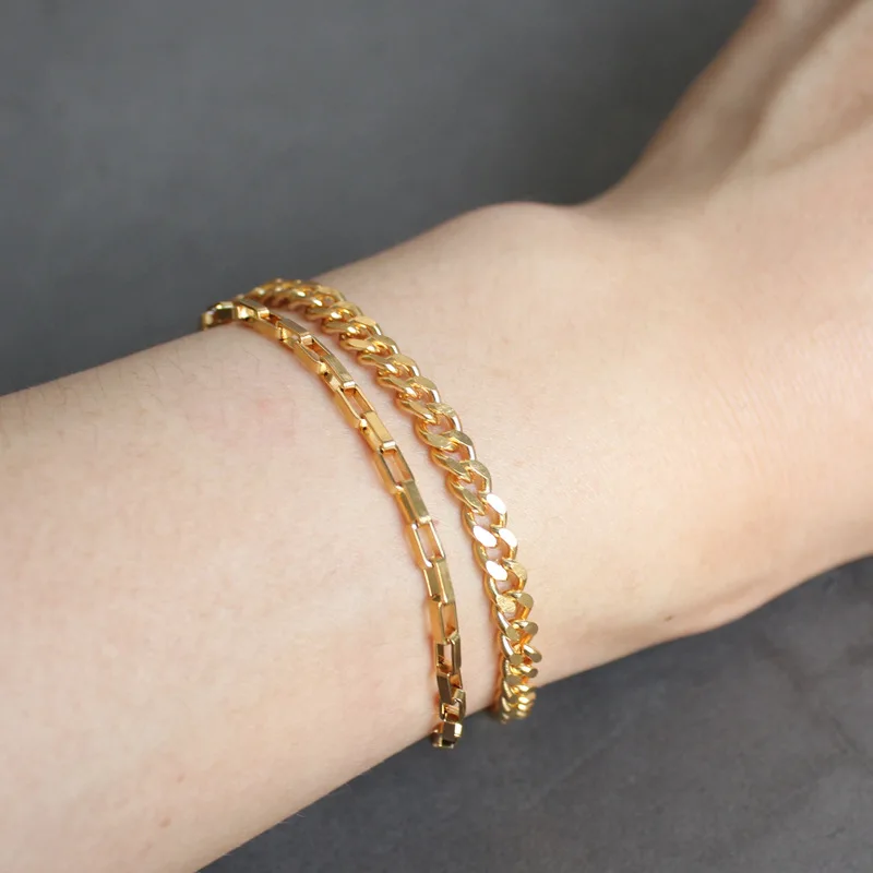 Золотые цепочки, двойной браслет, Мужская цепочка из нержавеющей стали, мужские аксессуары, подарочные браслеты с брелоками для мужчин,, хип-хоп