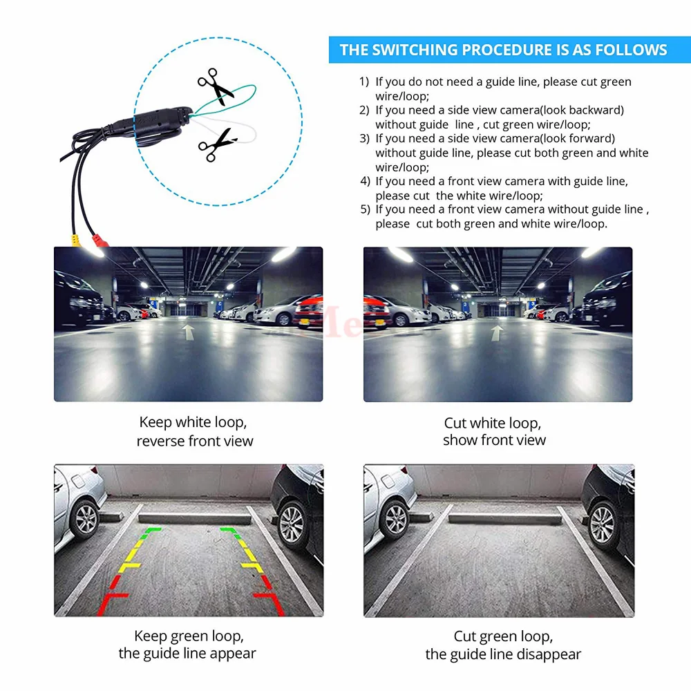Waterproof 360 Degree Rotatable HD Waterproof Car Reverse Parking Reversing Camera Rear View Cam Backup Night Vision (5)