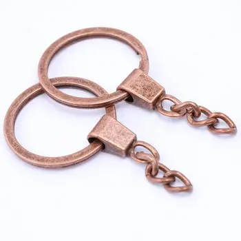

10pcs red copper metal key chain key ring accessories diy keychain making findings