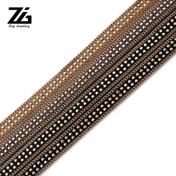 

ZG 0.39Meter/Pcs Suede Velvet Leather Paste Chain Margin With Stud Cord For DIY Fitting