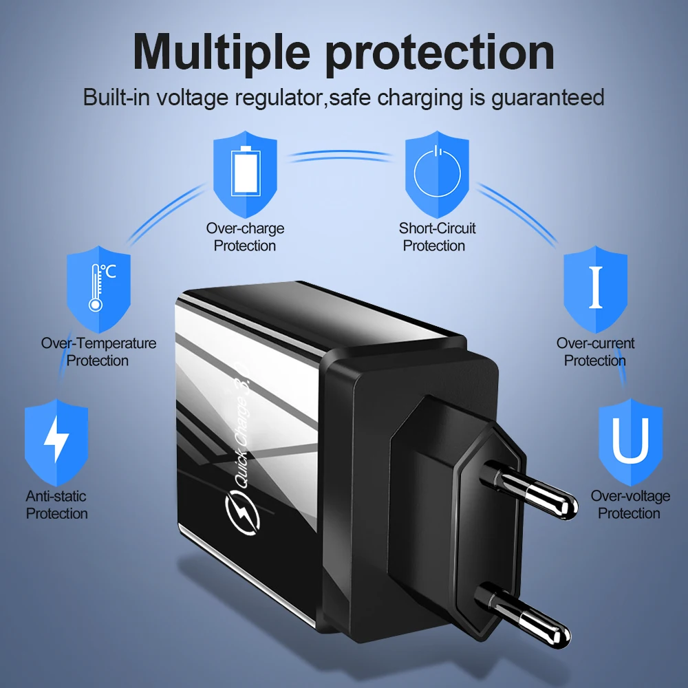 Зарядное устройство Suhach Usb 18 Вт Qualcomm Quick 3,0 4,0 быстрое зарядное устройство USB портативное зарядное устройство для мобильного телефона iPhone samsung Xiaomi