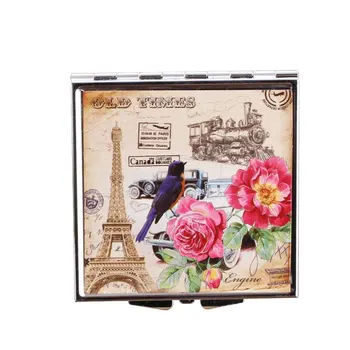 

Retro Metal Square Double-sided Folding Mirror