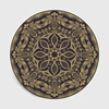Retro Black And Gold Flowers Round Carpet Lotus Chair Floor Mat Soft Carpets For Living Room Anti-slip Rug Bedroom Decor Carpet 2
