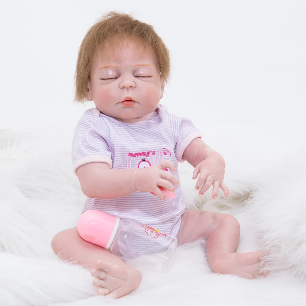 Мода 55 см Reborn Baby DOLL игрушка 22 дюймов Новорожденные милые куклы со сном Реалистичная кукла Bonecas забавная игрушка Рождество