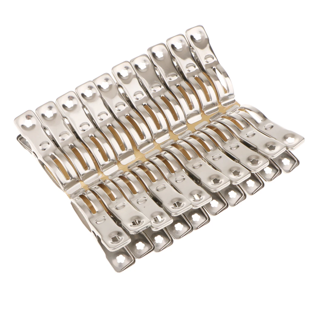 Type 3 20pcs Universal Stainless Steel Laundry Pins Clothespins Photo Paper Clips Clotheslines Hangers for Home Kitchen Shop Office Use - Цвет: Type 3