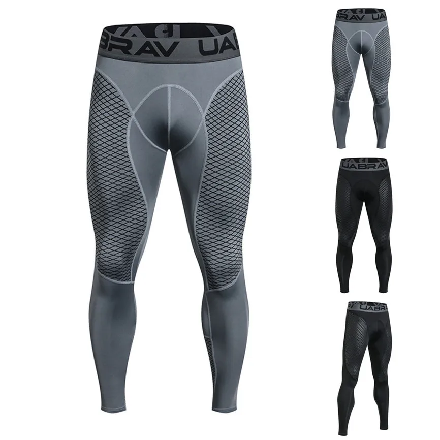 Мужские компрессионные обтягивающие леггинсы для бега, спортивные мужские штаны для спортзала, фитнеса, быстросохнущие штаны, тренировочные штаны для йоги
