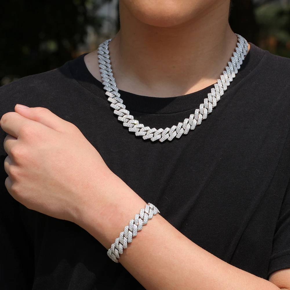 BLING KING 13 мм 2 ряда CZ цепь и браслет набор золото серебро цвет хип хоп микро проложили кубический цирконий блестящая медь