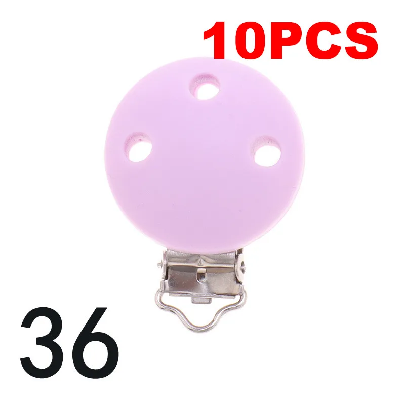RC-36 Sweet Lilac Fkisbox 10 шт. Медведь силиконовый коала держатель для соски BPA бесплатно мышь соска зажимы детский Прорезыватель ожерелье жевательная цепочка для прорезывания зубов застежки - Цвет: RC-36 Sweet Lilac