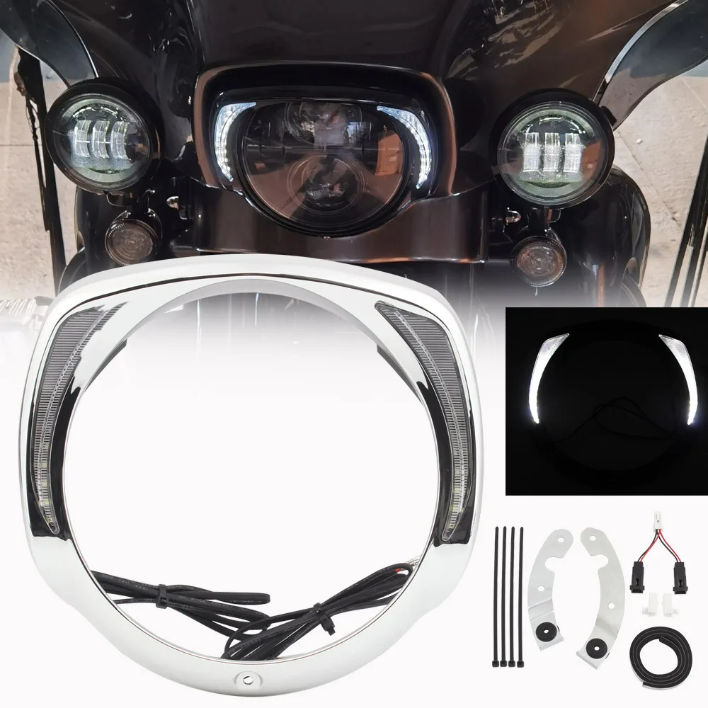 Newest and best here Free Fast Delivery 7" Headlight Trim Ring Guard