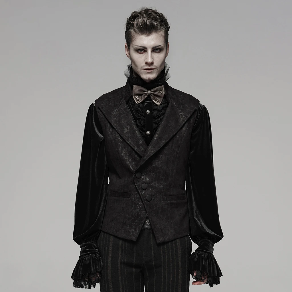 Панк рейв мужской Готический Цветочный короткий жилет элегантный джентльмен Slim Fit дворцовый ужин вечерние сценические ретро мужские жилеты