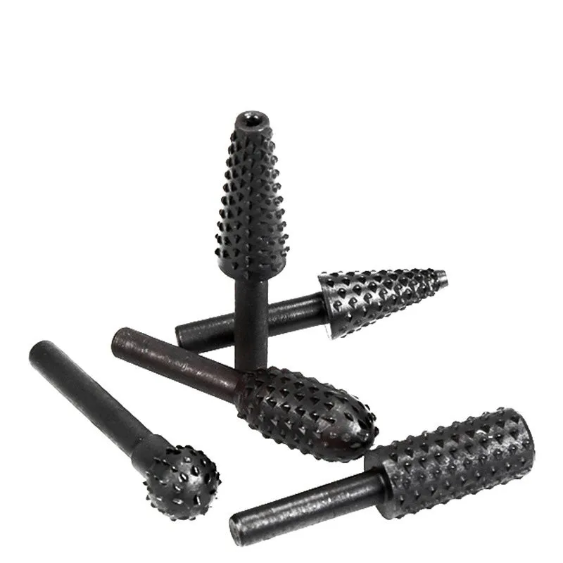 5 Pcs 1/4" Drill Shank Rotary Craft Files High Quality Rotary Rasp File Rasp Burrs Wood Bits Grinding Woodworking Hand Tool