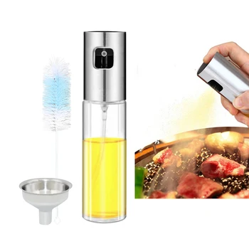

1/2/4Pcs Oil Spray Bottle Funnel Brush Set Oil Dispenser BBQ Sprayer Cooking Tools Kitchen Gadgets Accessories