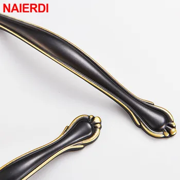 NAIERDI Zinc Alloy Cabinet Handles European Retro Drawer Knobs Kitchen Cupboard Door Pulls Furniture Handle Hardware