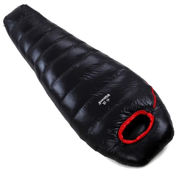600G BLACK Спальный мешок для отдыха на природе, Сверхлегкий зимний, осенний, белый, утиный пух, спальный мешок для взрослых, для кемпинга, походов, альпинизма, путешествий S666 - Цвет: 600G BLACK