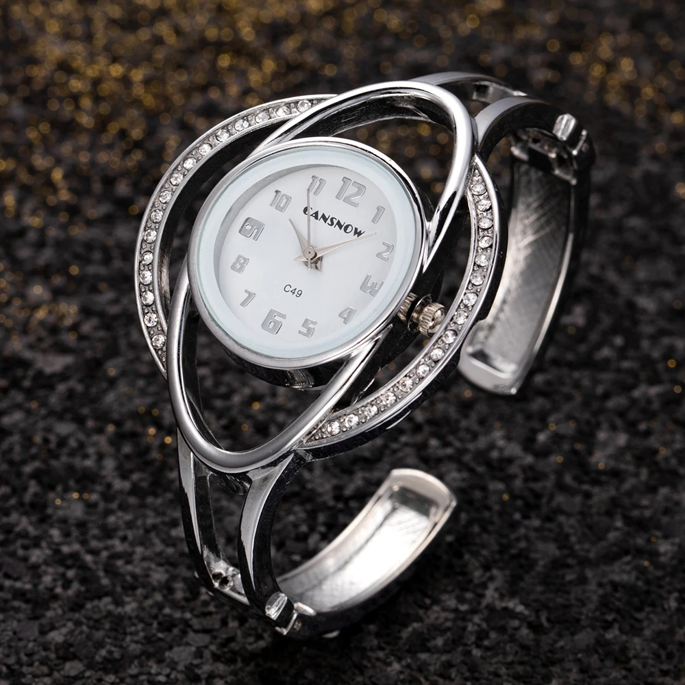 Relojes de pulsera de lujo para Mujer, Reloj de cuarzo con esfera pequeña de cristal, a la moda, dorado y plateado, regalo para Mujer - Imagen 3