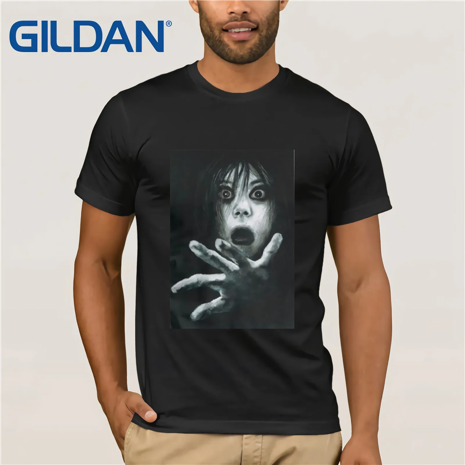 

Horror Ju On T-Shirt Funny O Neck Short Sleeved Clothes Cotton Tee Shirt Birthday Present T Shirts