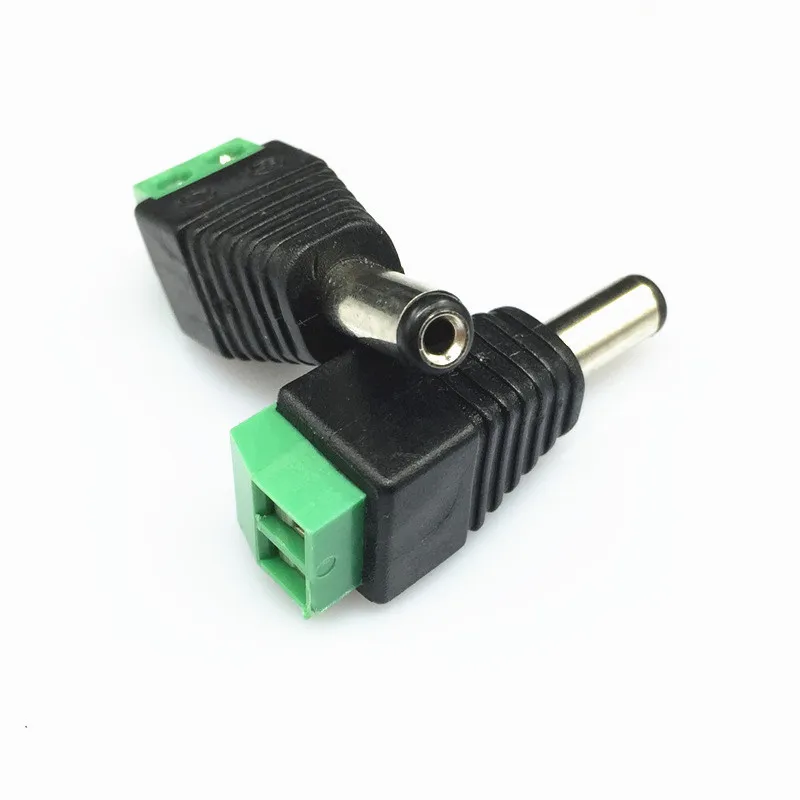 Male/Female DC Connector 2.1*5.5mm Power Jack Adapter Plug Cable Connector For LED Strip and CCTV Cameras