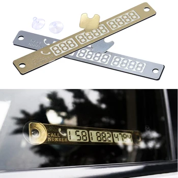 

New Car-styling Car Luminous Temporary Parking Card With Suckers And Phone Number Card Plate Car Stickers for dropship