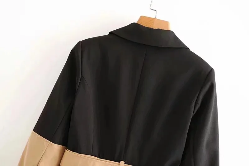 AliExpress осень и зима женское платье стиль Мода Yang Mi Стиль Знаменитостей контрастное цветное соединение Женское пальто