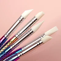 5Pcs Nail Art Sculpture Pen Silicone Nail Tools for Nail Art Design Nail Foil Carving Drawing Manicure 1